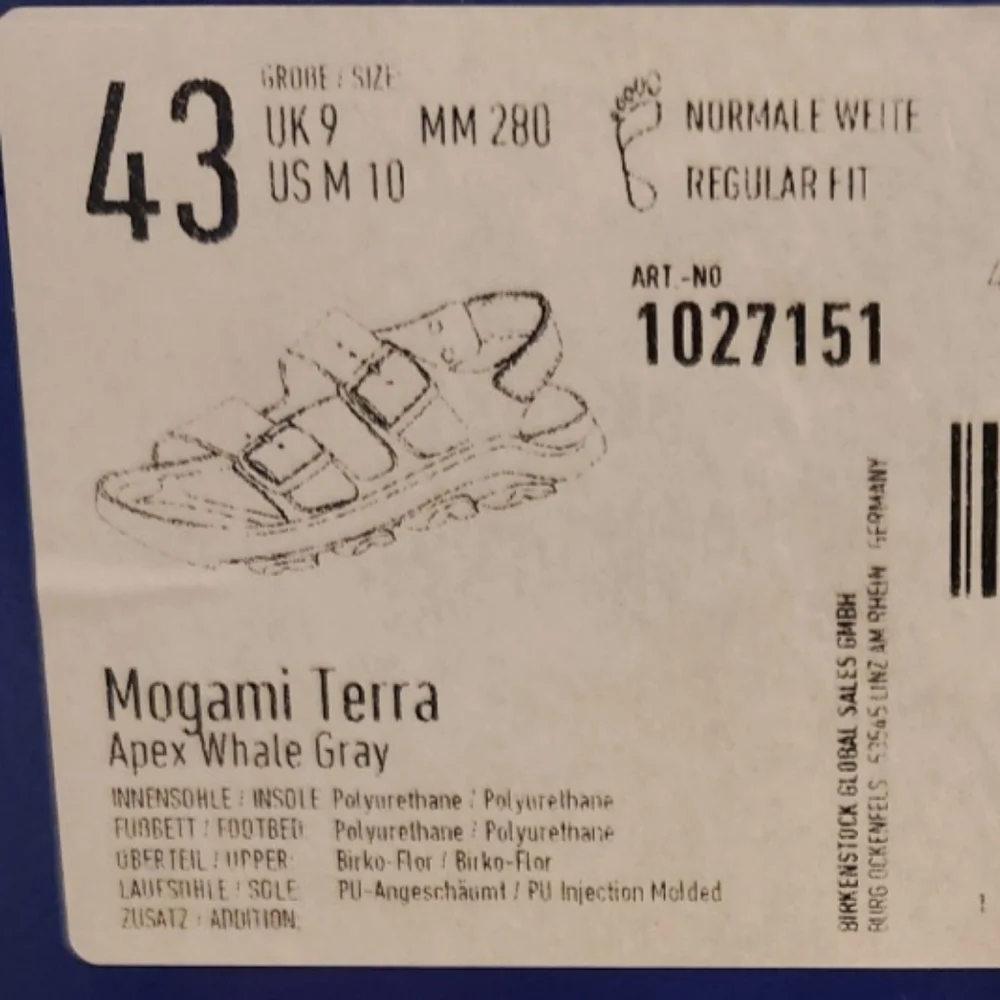 NWB BIRKENSTOCK MOGAMI TERRA SANDALS